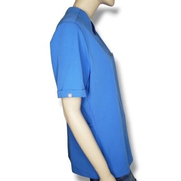 Figs Inala Slim Scrub Top Womens Large Blue W22SW1010 - Picture 3 of 9